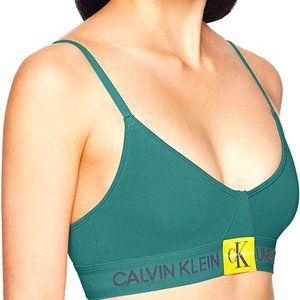 NWT Calvin Klein Monogram green sports bra